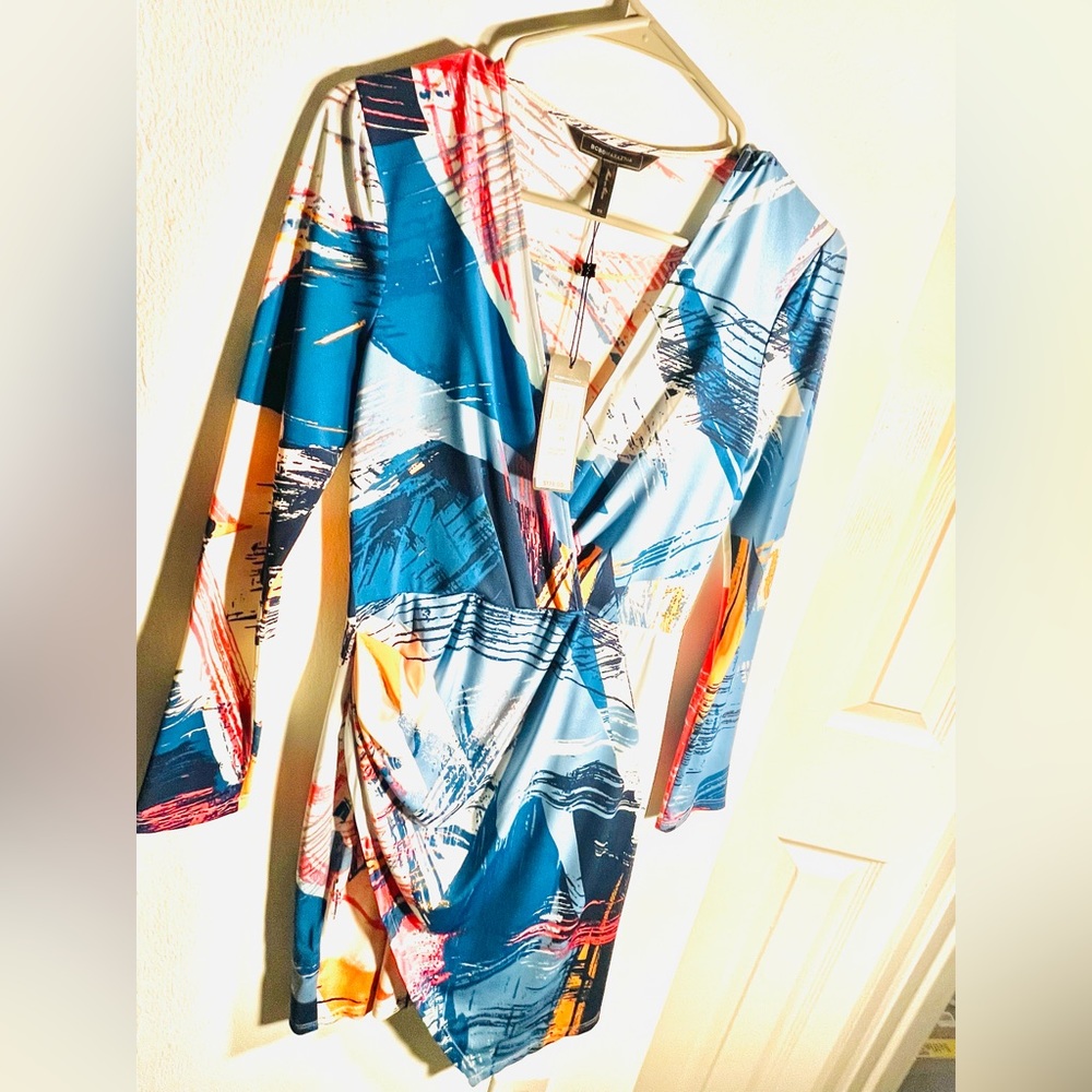 BCBGMaxAzria BLAYR” BLUE TIDE COMBO -  Faux wrap XSmall
